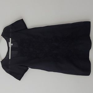 Urban Outfitters Kimchi Blue Black Thin Linen Embroidered Dress M/L box34